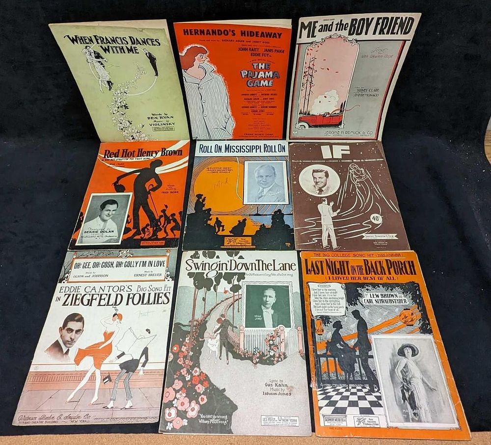 Lot 263: 9 Vintage Classic Foxtrot Ziegfeld Follies Sheet Music