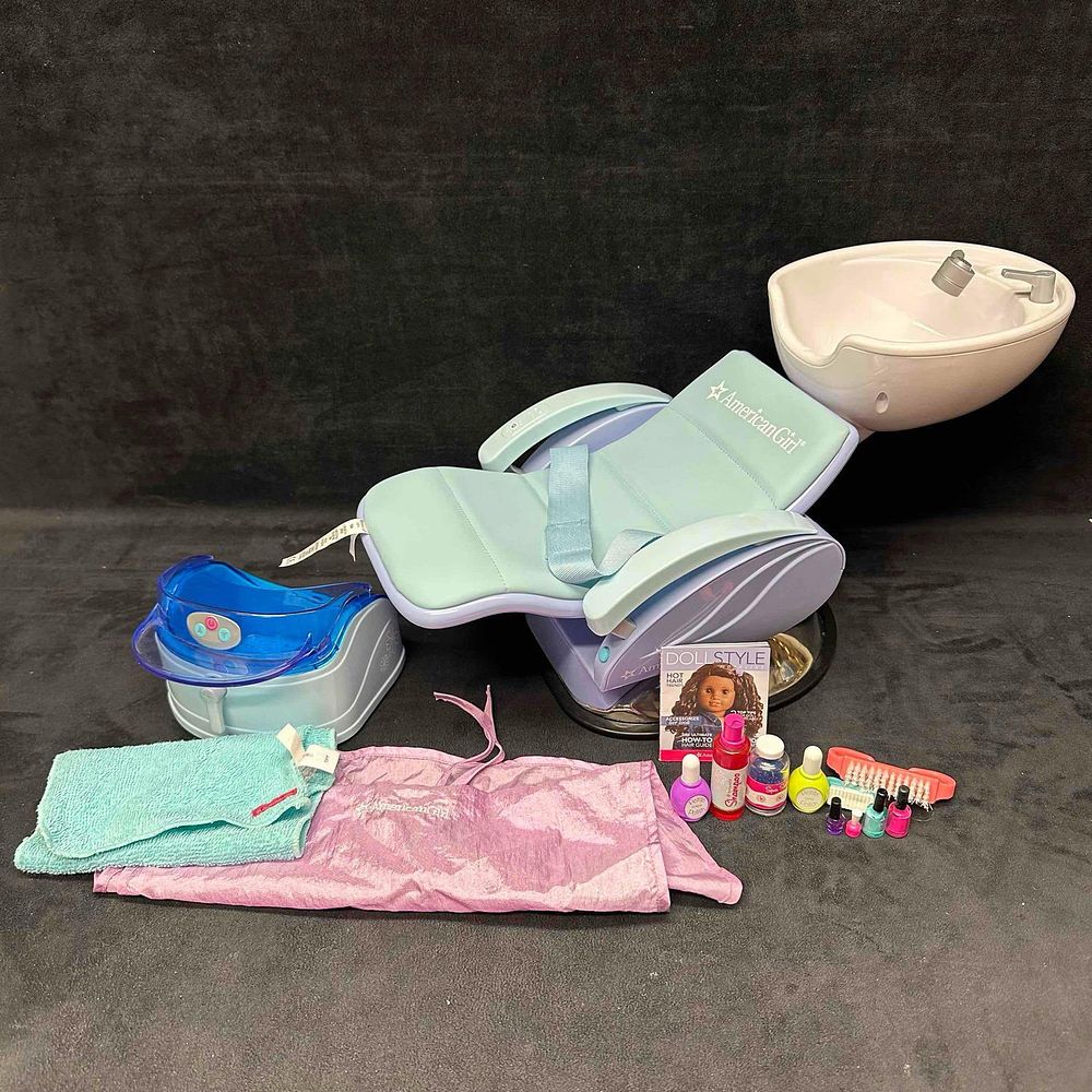 Lot 266: American Girl Doll Salon Chair and Spa Set with Accessories