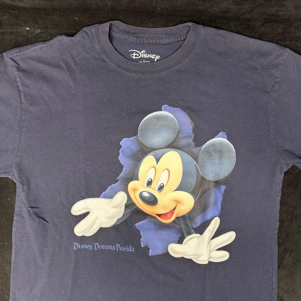 Lot 331: Vintage 90s Mickey Mouse T Shirt Mens L Double Sided Disney Dreams Florida