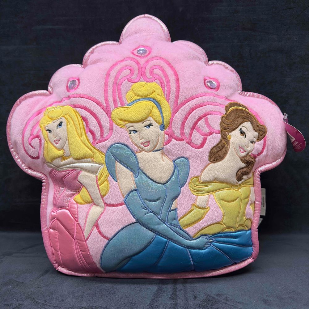 Lot 357: Disney Princess Cinderella Belle Aurora Floor Cushion Pink Pillow