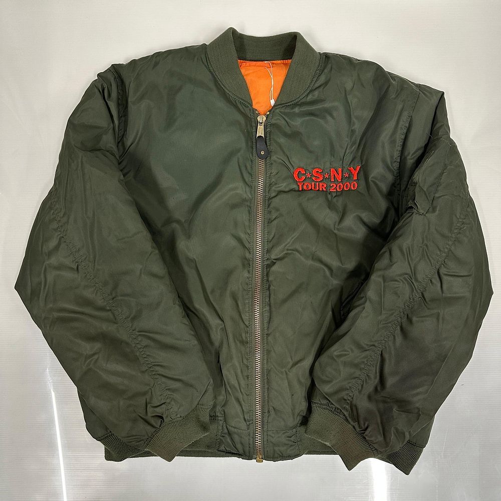 Lot 391: Crosby Stills Nash and Young CSNY Tour 2000 Bomber Jacket Green Orange