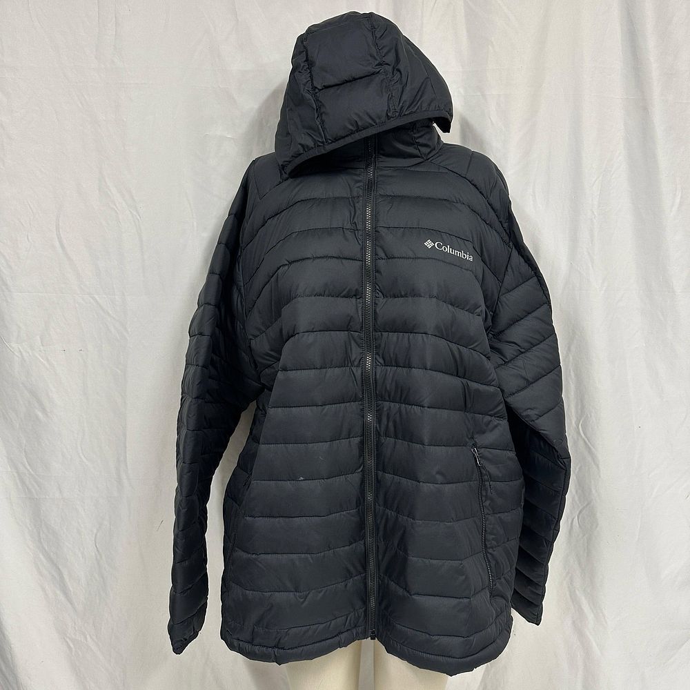 Lot 402: Columbia Omni-Heat Black Hooded Puffer Jacket Size XL