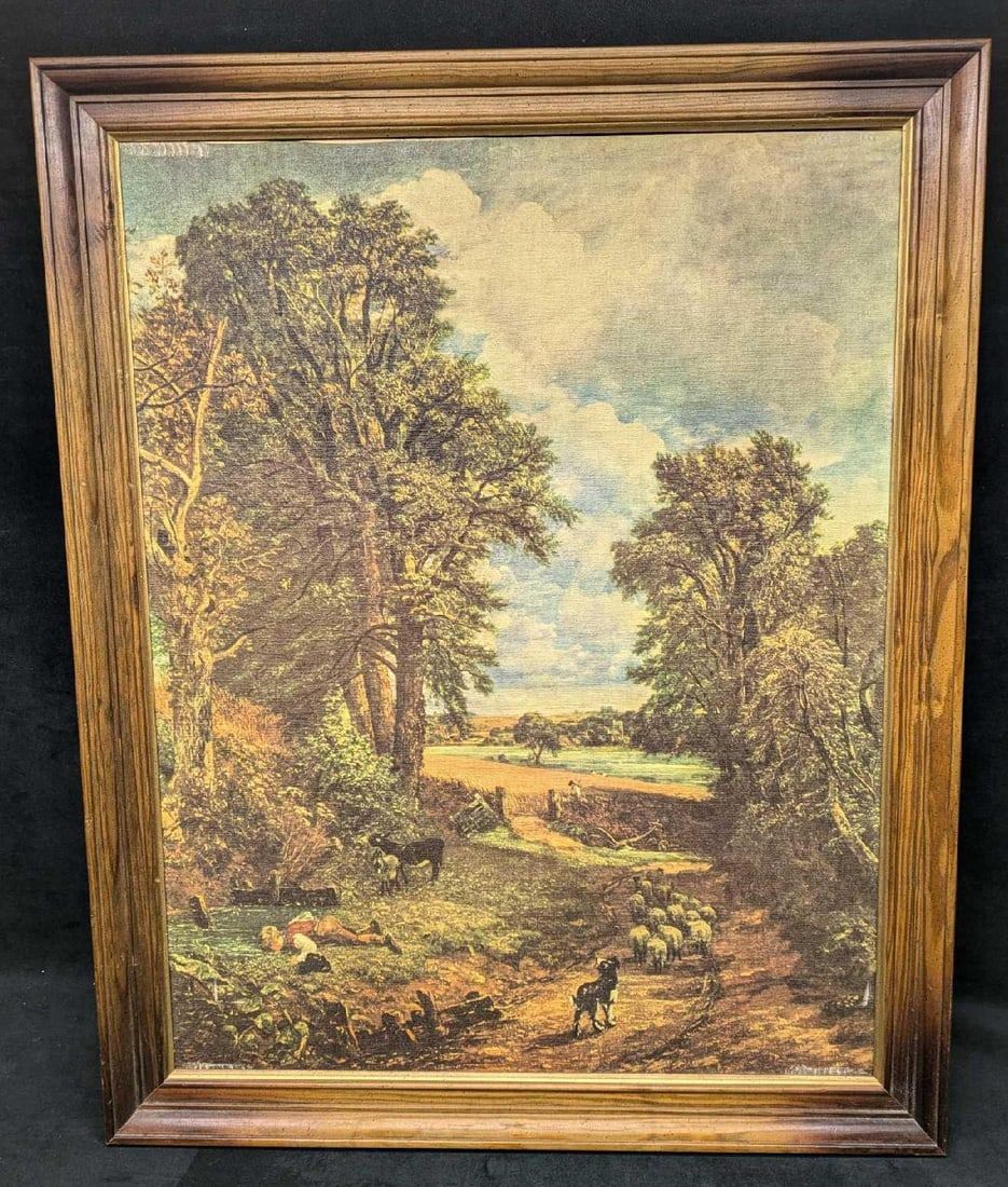 Lot 436: John Constable Cornfield Textured Print On Canvas