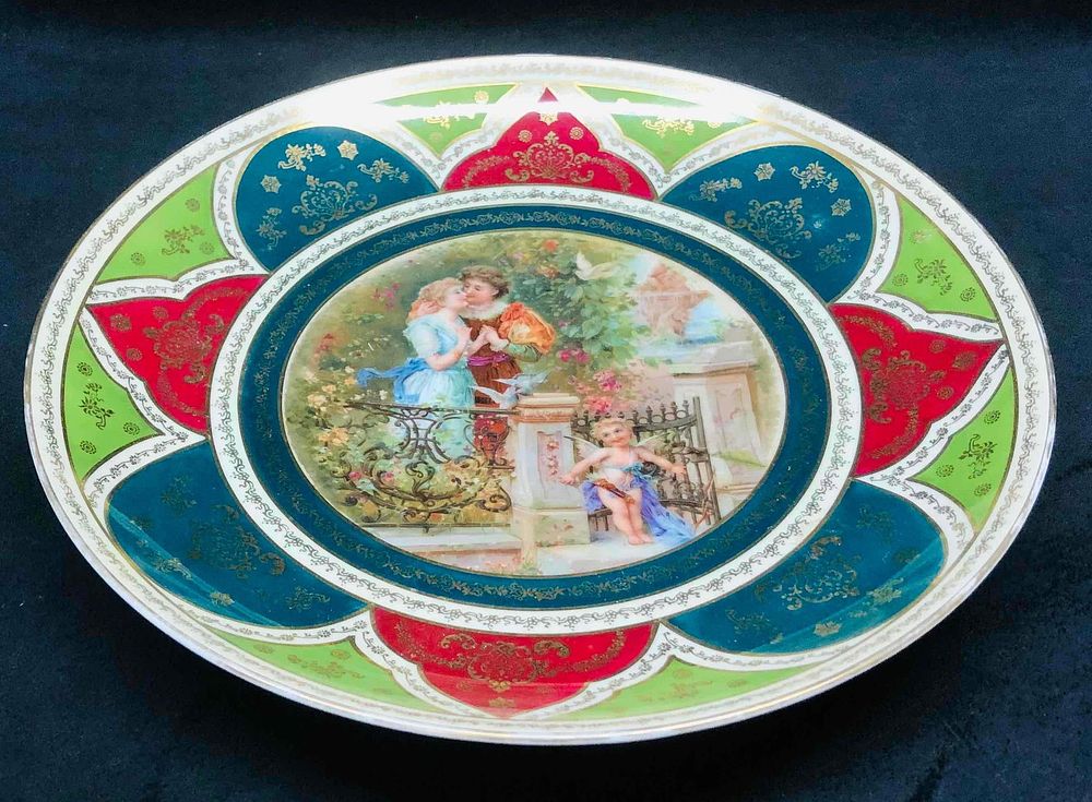 Lot 452: Royal Vienna Large Porcelain Wall Hanging Plate From Austria