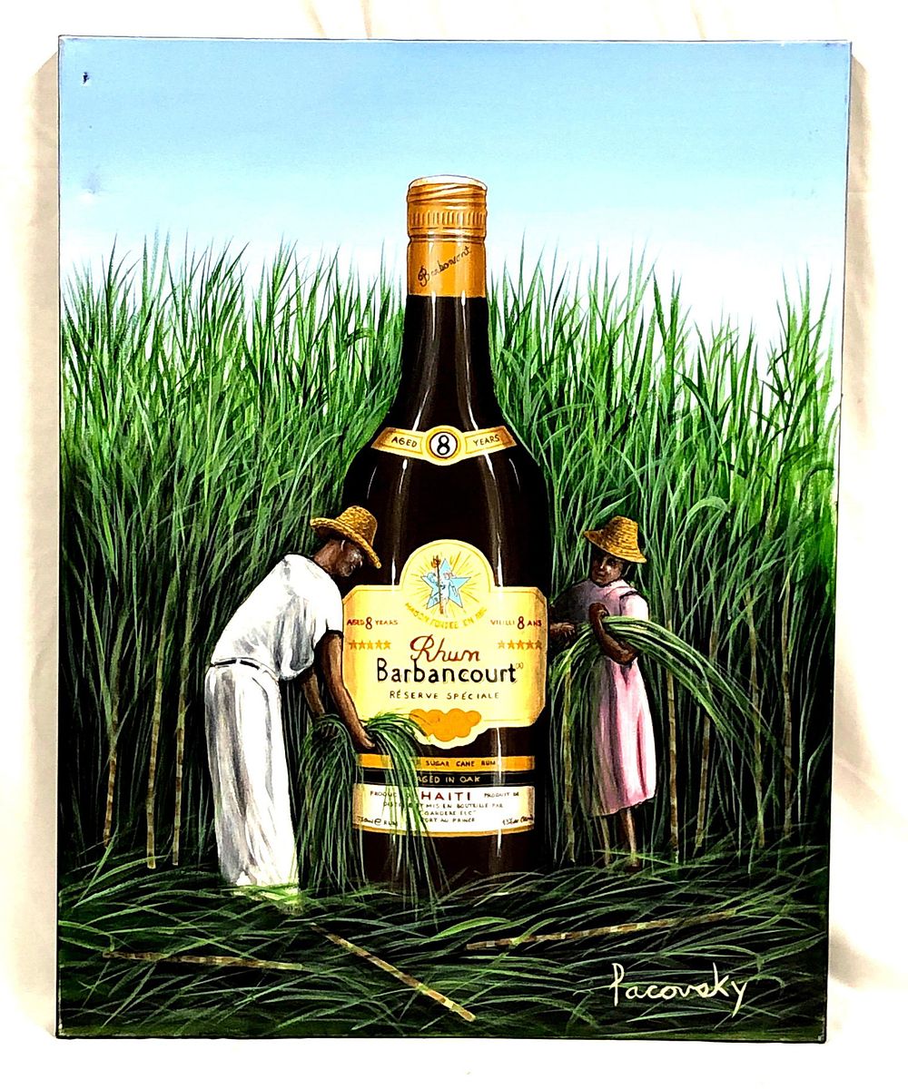 Lot 466: John Pacovsky & Barbancourt Rhum - Commissioned, Signed - Acrylic on Canvas