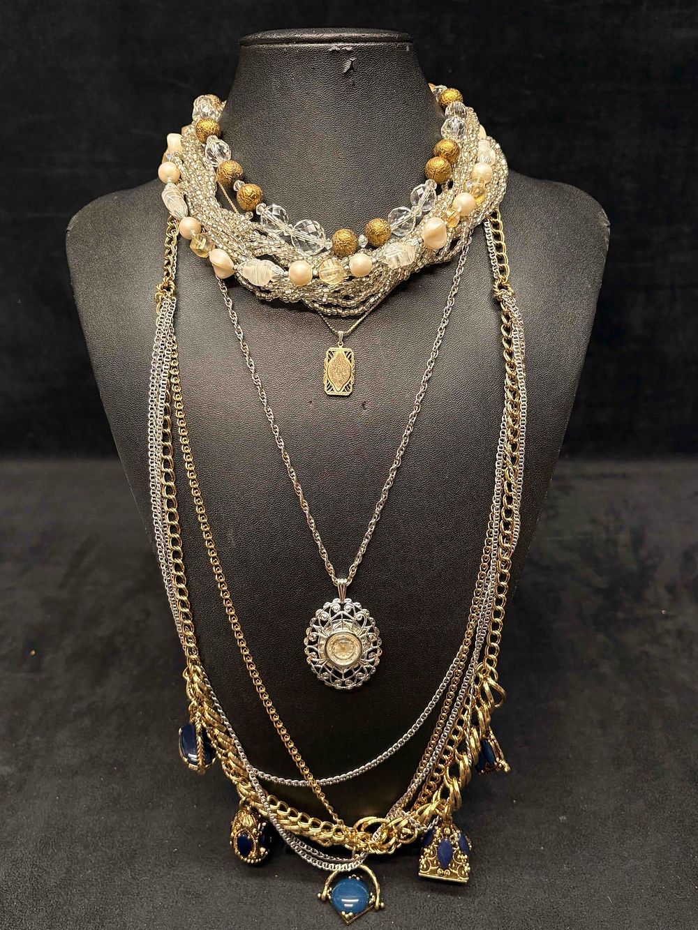 Lot 489: 5pc Mixed Metals Timeless Necklace Set
