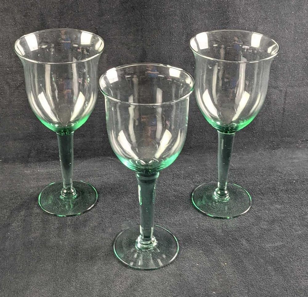 Lot 500: Three Large Glass Water Goblets