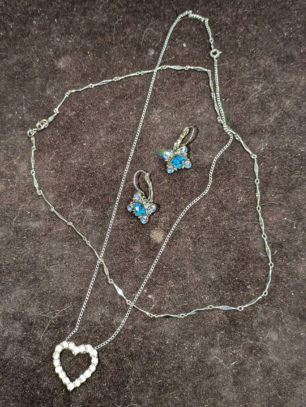 Lot 172: 2 Silver Plated Necklaces And One Clip On Earring