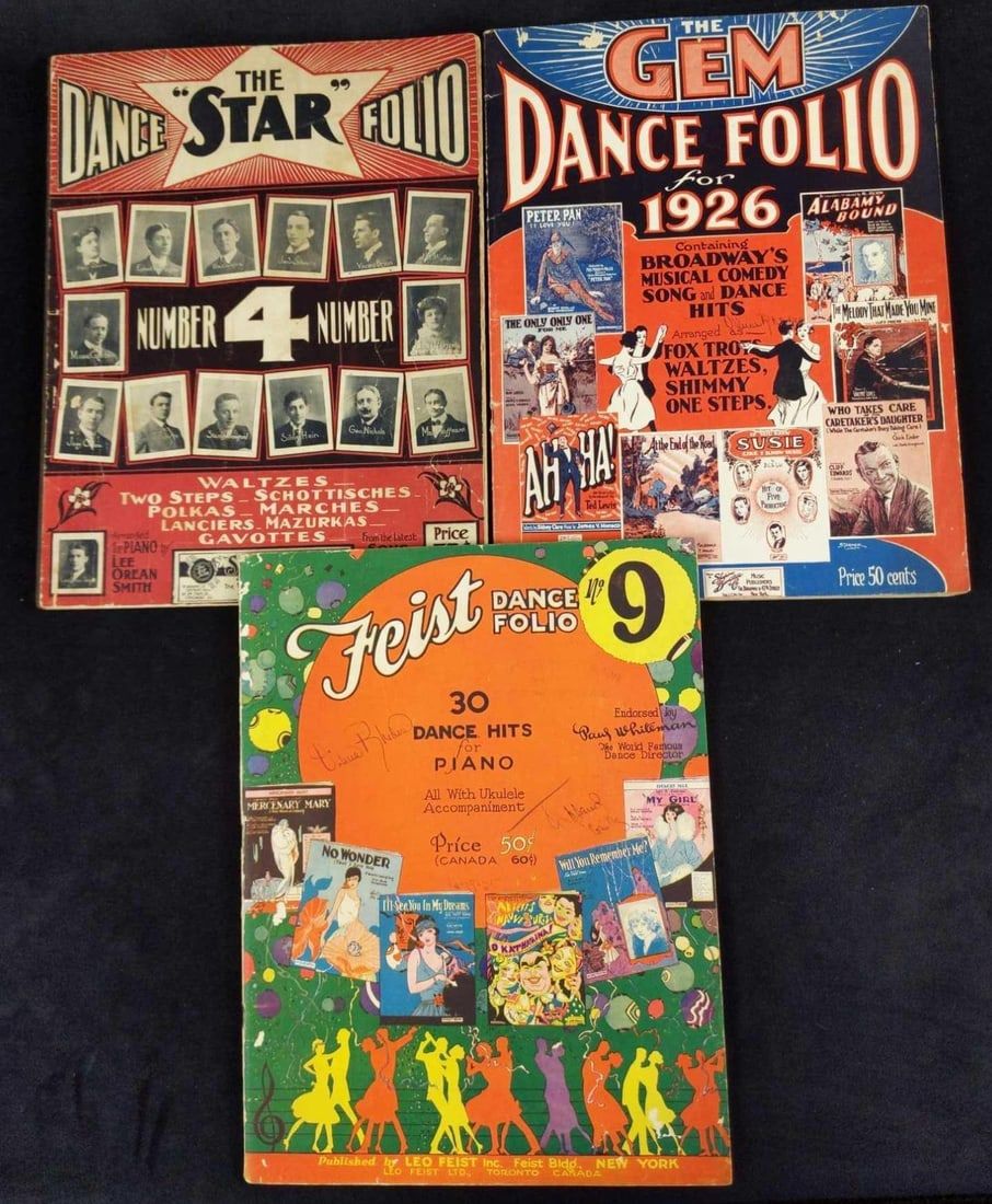Lot 177: Three Vintage Dance Folio Sheet Music Books