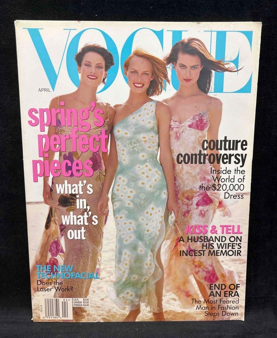 Lot 197: Vogue Magazine April 1997 Shalom Harlow Helmut Newton Peter Lindbergh Amber Valletta