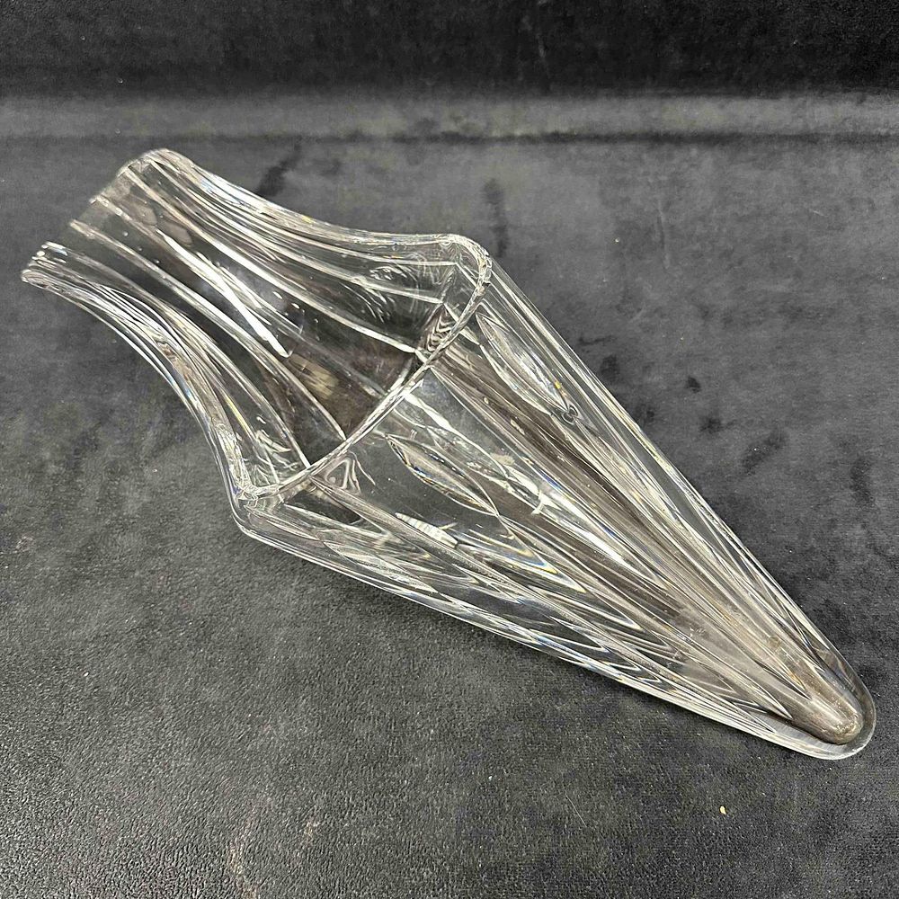 Lot 200: Waterford Glass Clear Crystal Ballet Laydown Vase  Center Piece