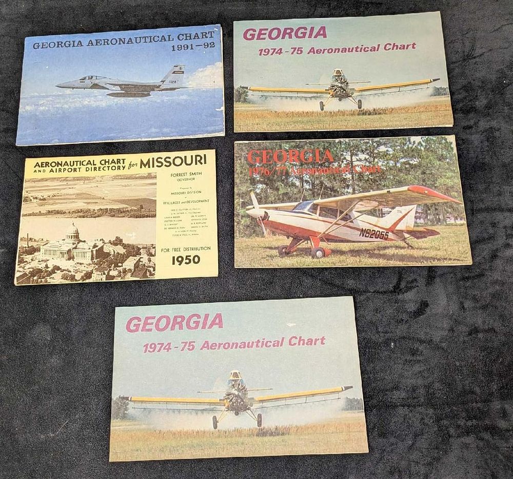 Lot 247: 5 Missouri And Georgia Aeronautical Charts