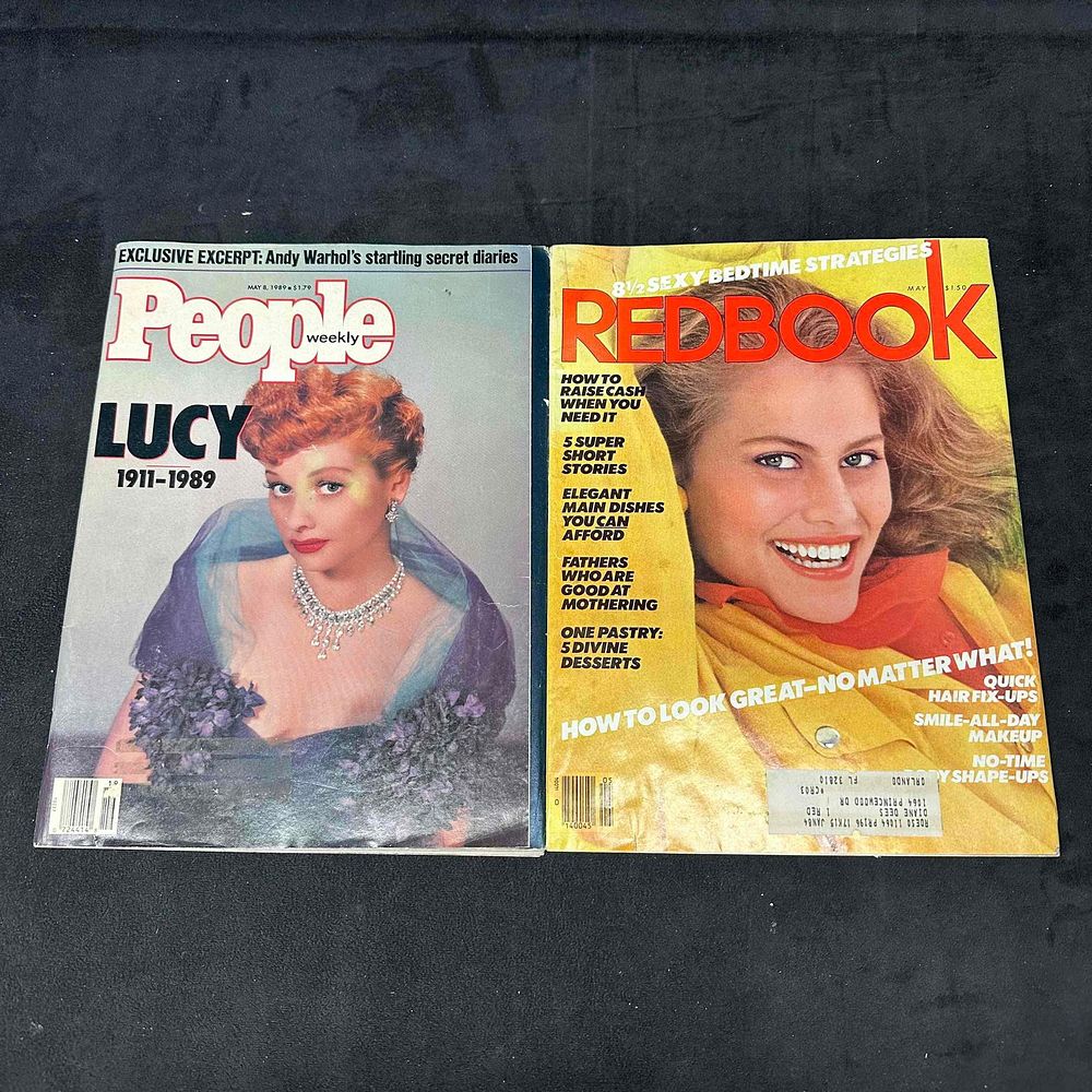 Lot 266: Vintage People Magazine 1989 Lucille Ball Tribute and Redbook Magazine 1987 Set