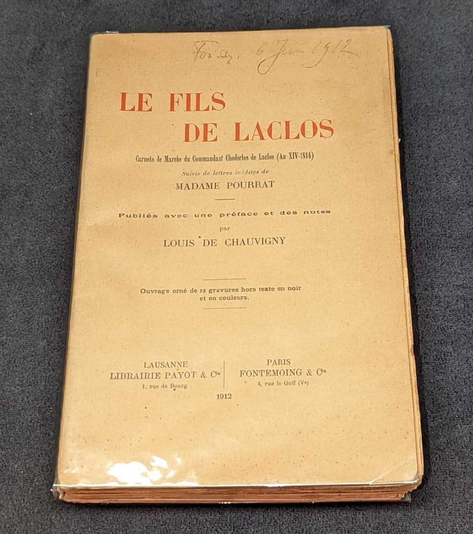 Lot 272: 1912 Le Fils De Laclos Madame Pourrat Softcover