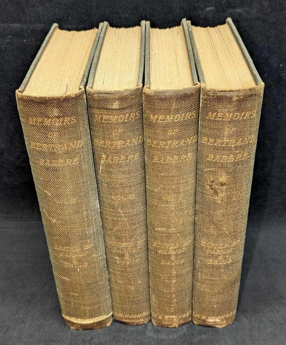 Lot 279: 4 Volumes Memoirs Of Bertrand Barere Hardcover