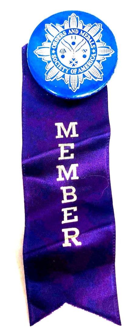 Lot 324: Orders & Medals Society Of America Member Ribbon
