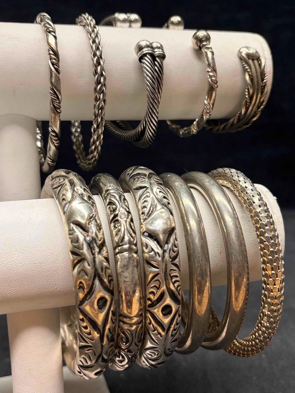 Lot 342: 11pc Silver Tone Celestine Argent Costume Jewelry Bracelet Collection