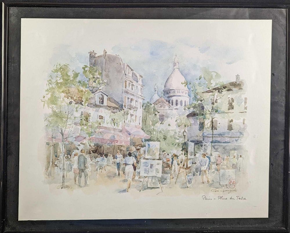 Lot 385: Framed Gu Gongdu Paris Du Tertre Print