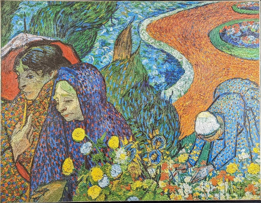 Lot 396: Embellished Vincent Van Gogh Ladies of Arles Reproduction