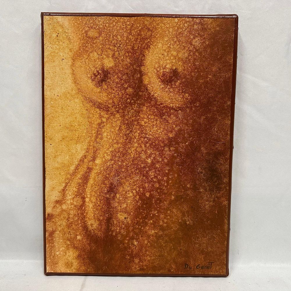 Lot 412: Gilles Du Genet Abstract Nude Woman's Body Oil with Ochre on Canvas
