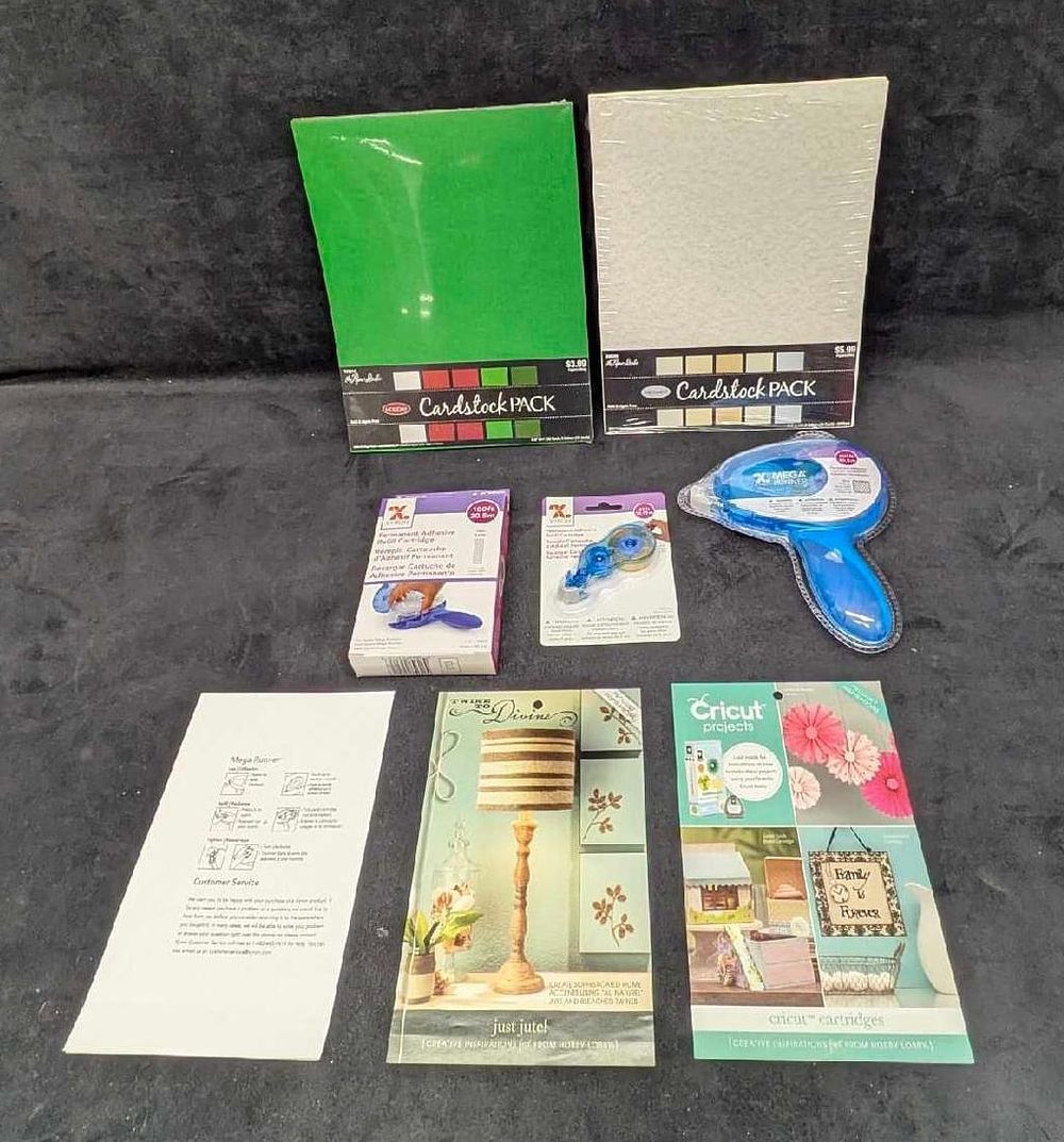 Lot 415: Sealed Xyron Mega Runner Permanent Adhesive Dispenser Refills And Cardstock
