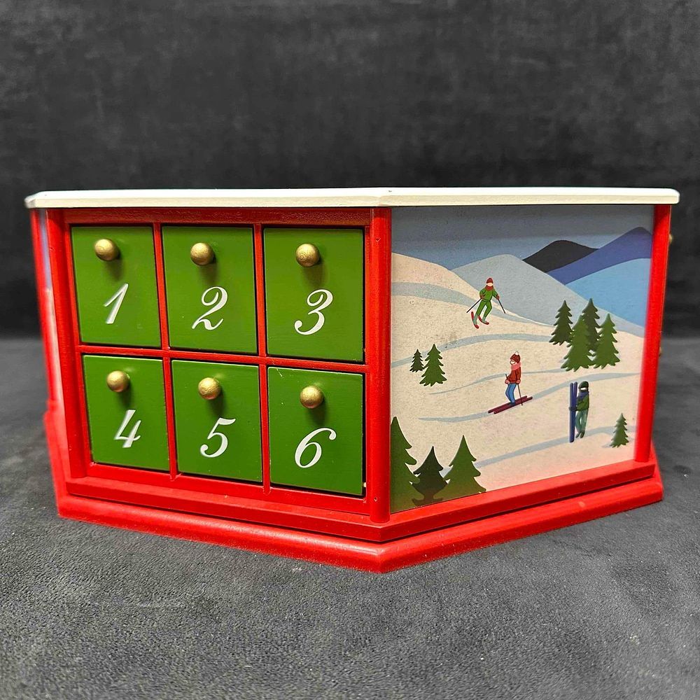 Lot 419: Skating Party Advent Calendar Christmas Holiday Decor Mini Figures and Ornaments