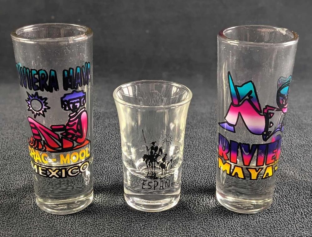 Lot 445: Mexican Souvenir Shooters And Shot Glass