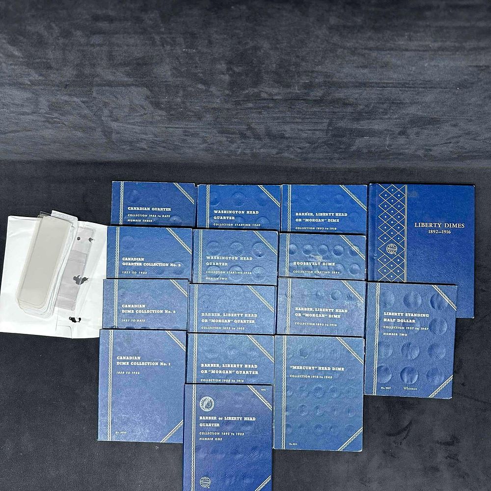 Lot 452: Coin Collector Folder Album US and Canadian Coins Holder Set Whitman Accessories
