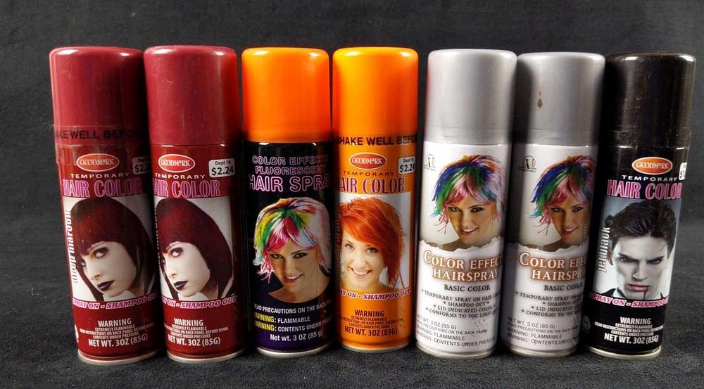 Lot 472: 7 Goodmark Seasonal Visions Hairspray Temp Color