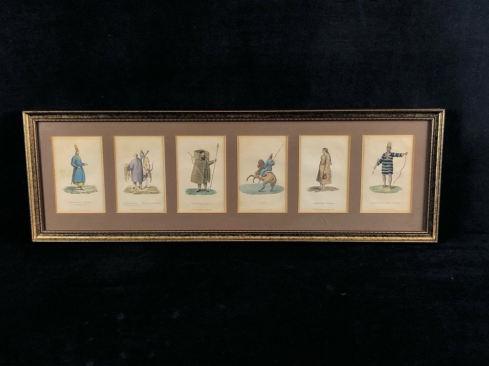Lot 485: original 1822 1823 1826 Victorian R. Ackermann Repository Arts Fashion Framed Colored Plates Prints