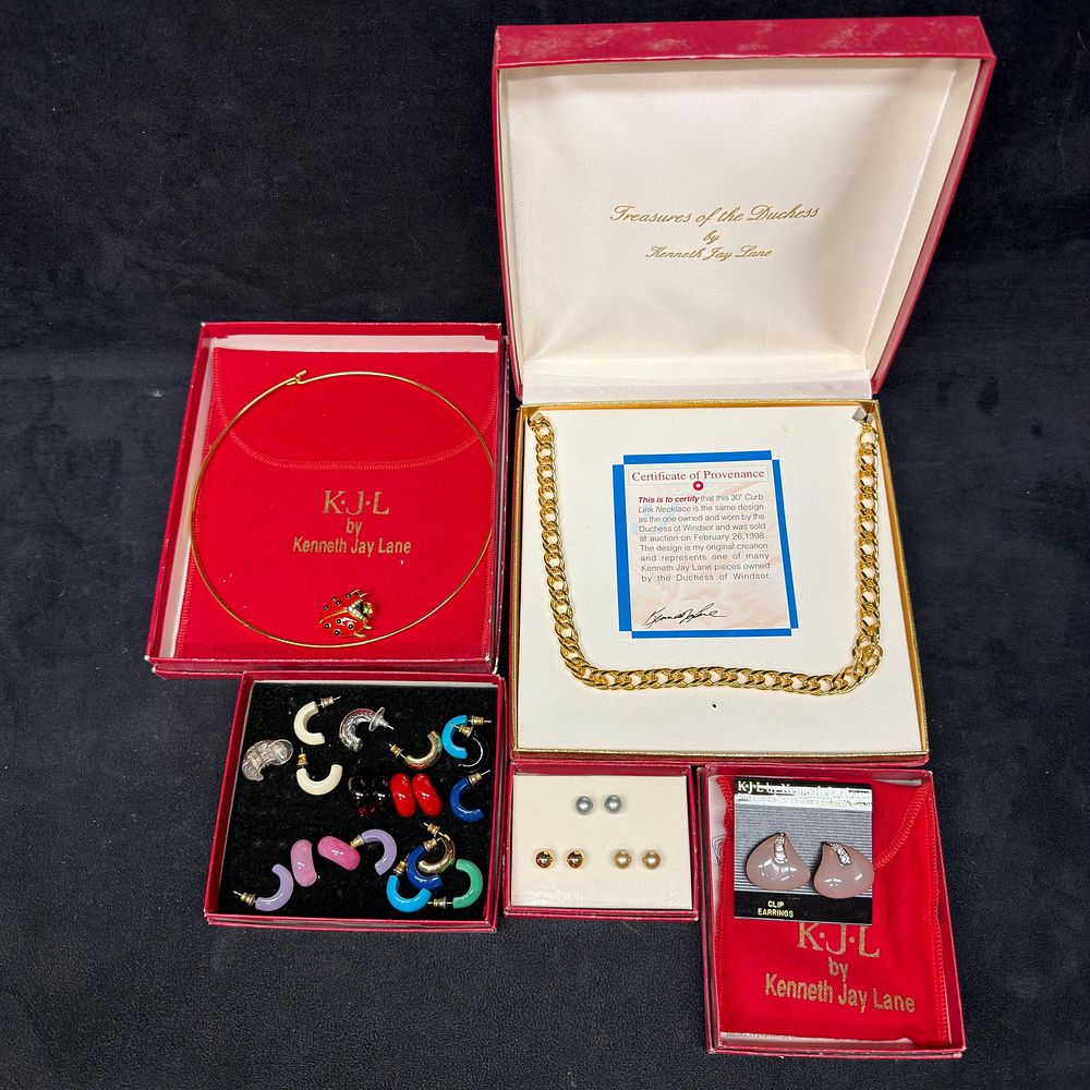 Lot 168: Kenneth Jay Lane Designer Costume Jewelry Collection Duchess Pieces and KJL Accessories