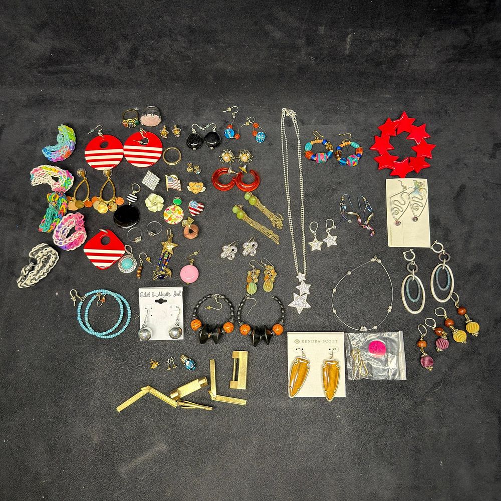 Lot 198: Large Assorted Costume Jewelry Lot Earrings Necklaces Rings and Accessories