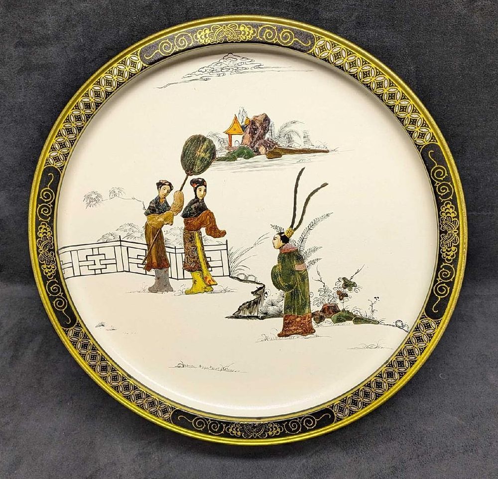 Lot 256: Vintage Tin Tang Dynasty Round Tin