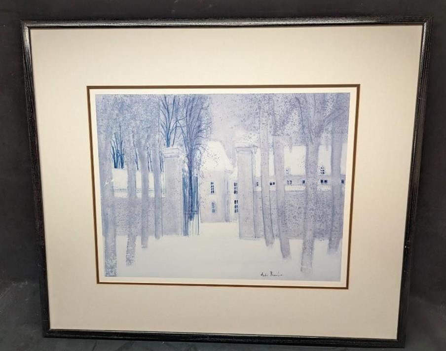 Lot 285: Large Framed Andre Brasilier Lithographic Art Print