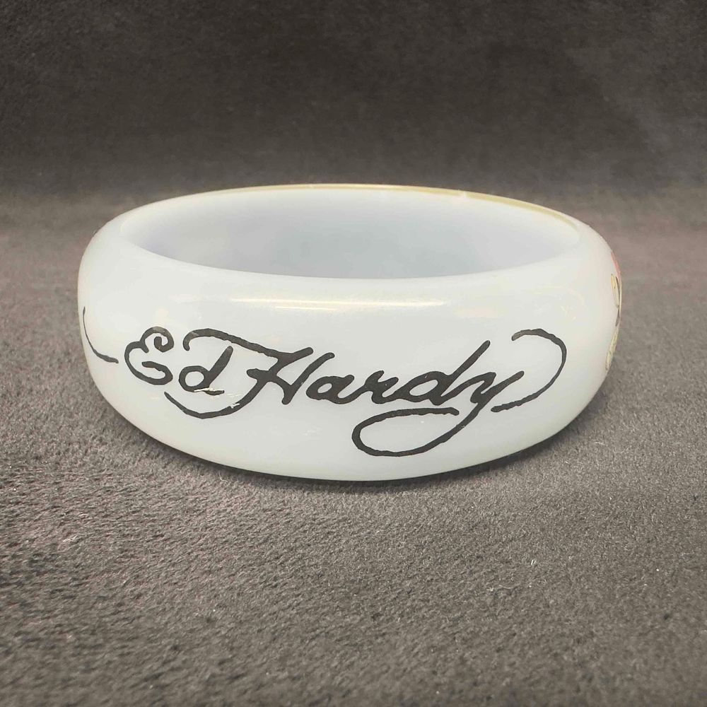Lot 335: Ed Hardy Christian Audigier Slip on Bangle Original Officially Licensed Bracelet Gray