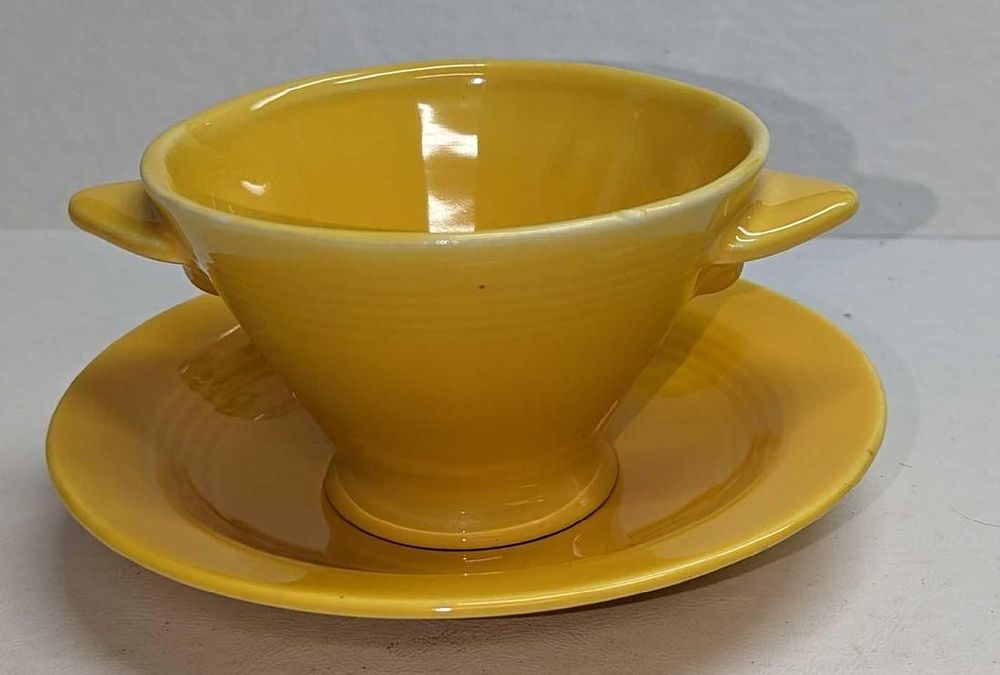 Lot 398: Vintage Ceramic Soup Bowl With Saucer