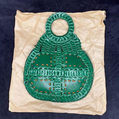 Patricia Nash Woven Leather Chain Link Pisticci Crossbody Handbag Bag Green. Patricia Nash Ticci 