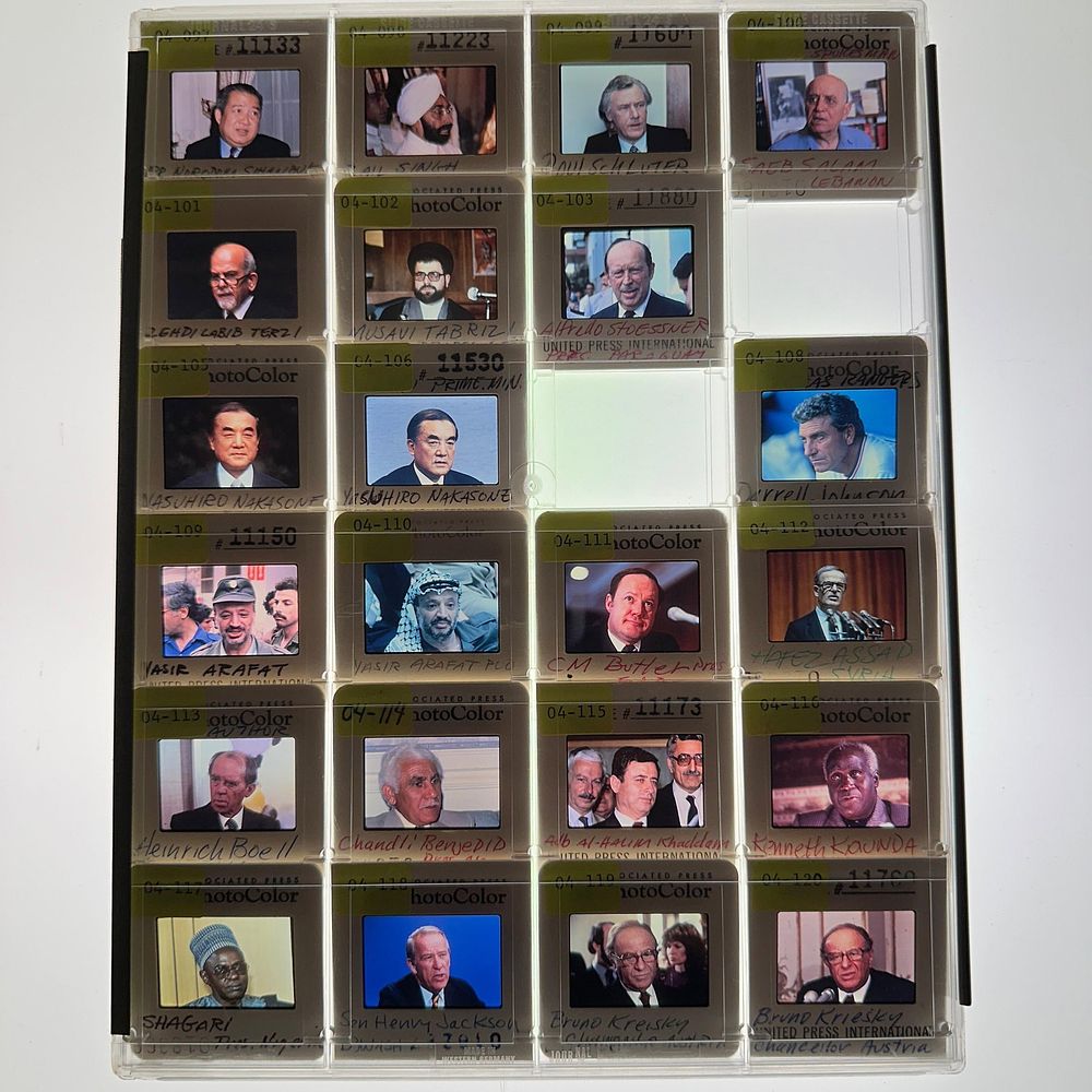 Lot 495: International Political Leader Press Photo Slide Transparency Collection Yasser Arafat