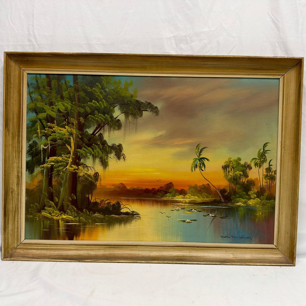 Lot 243: Martha Helen Williams Signed Florida Everglades Landscape Painting