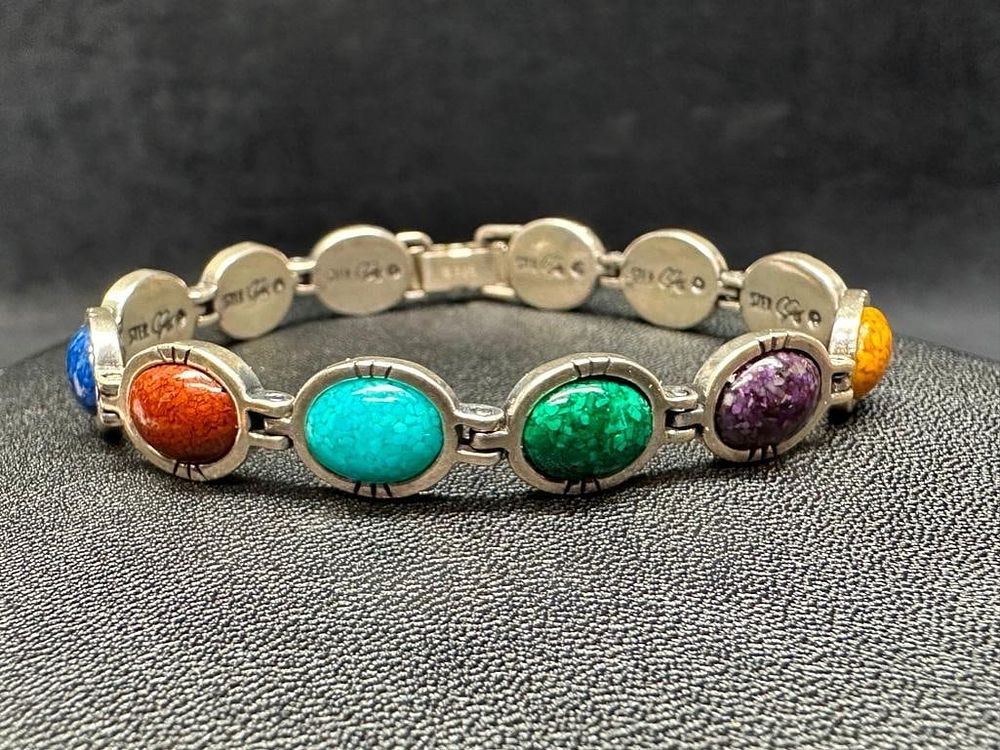 Lot 249: Sterling Composite Stone Bracelet