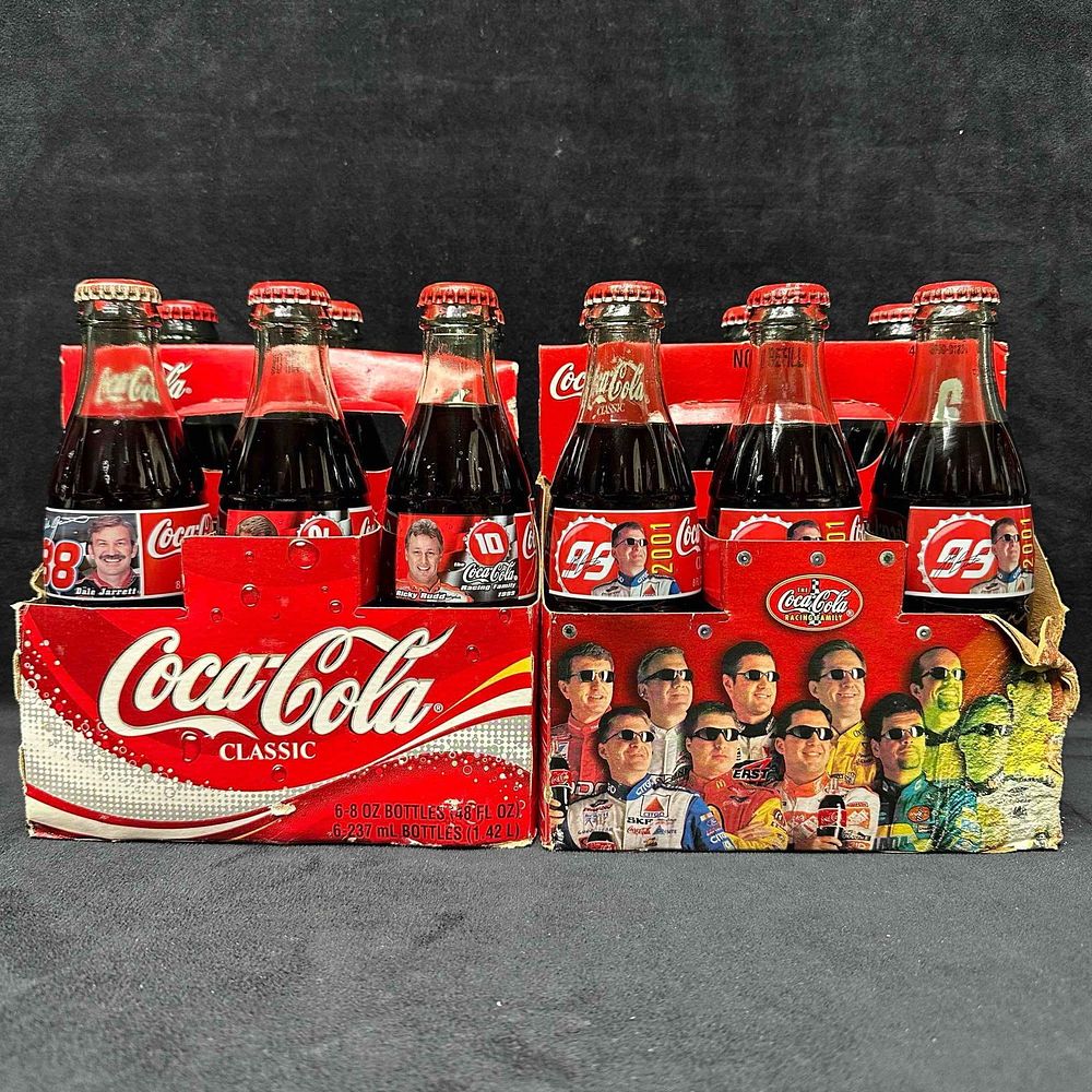 Lot 323: Coca Cola NASCAR Racing Collectible Six Pack Set 8oz Bottles