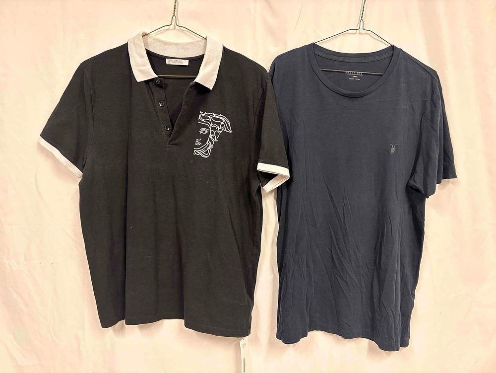 Lot 330: 2PC Gianni Versace and All Saints Mens Black and White Shirt Bundle
