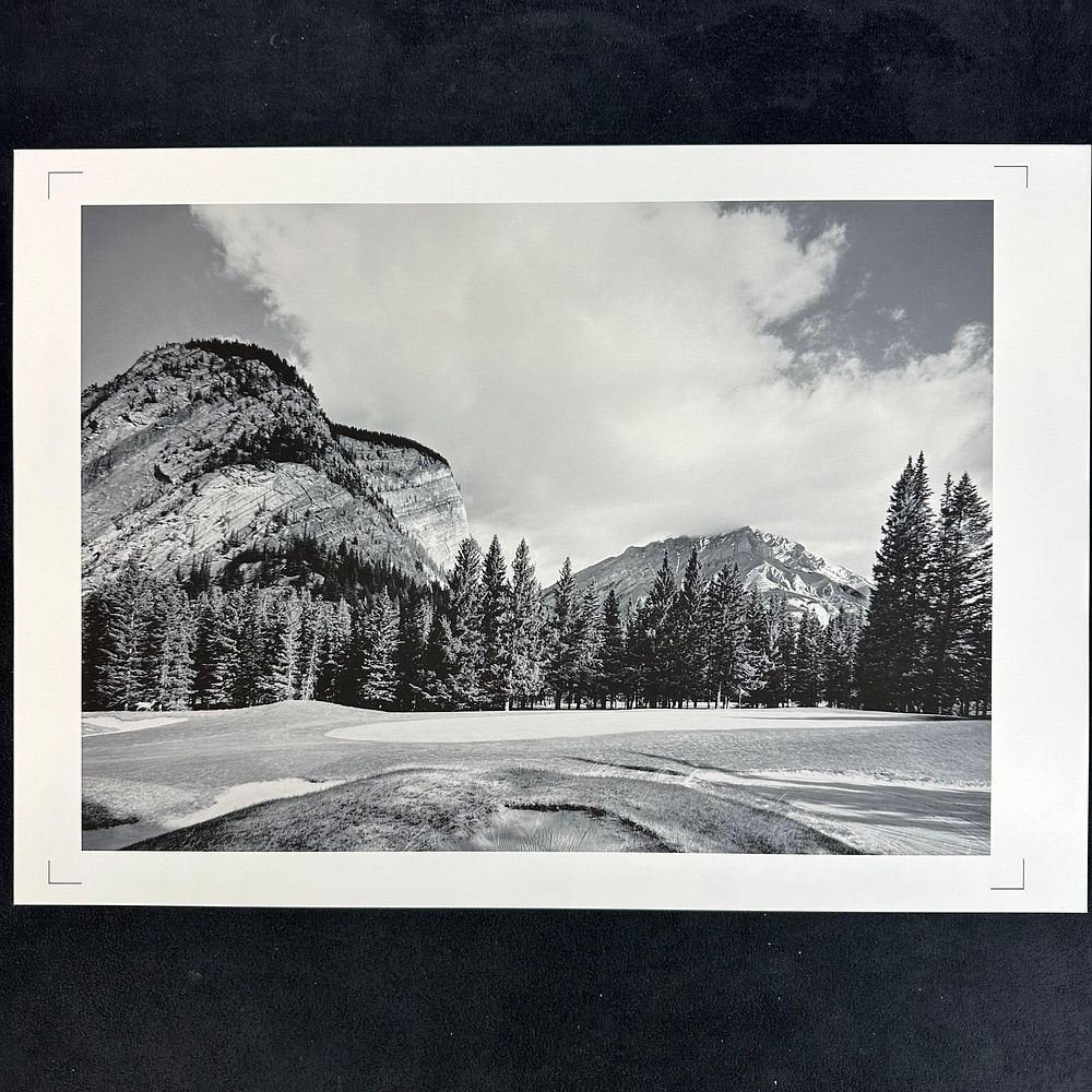 Lot 367: Mountain Golf Course Landscape Black and White Photography Print