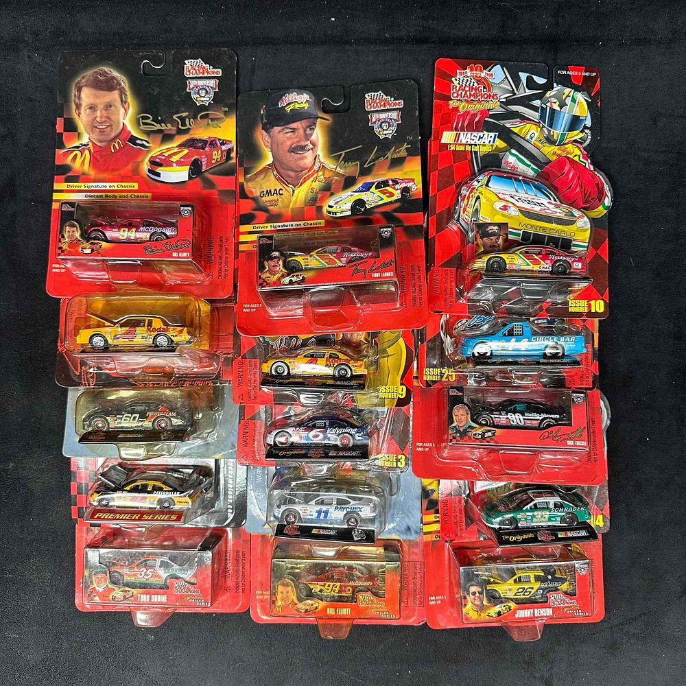 Lot 381: Set of 15 Racing Champions NASCAR Diecast Cars Various Drivers 1:64 Scale