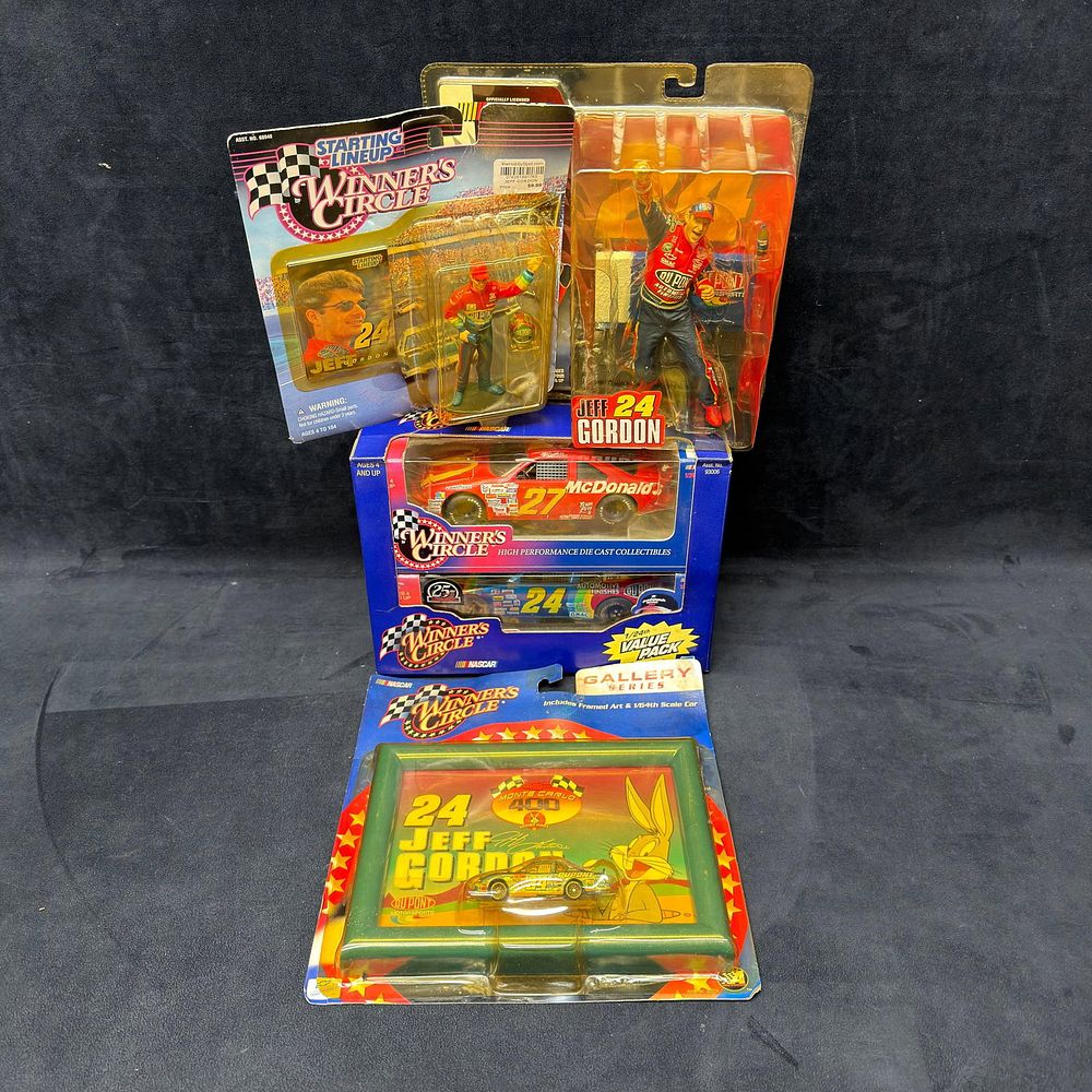 Lot 395: Jeff Gordon NASCAR Figures and Die-Cast Car Collectibles Monte Carlo 400