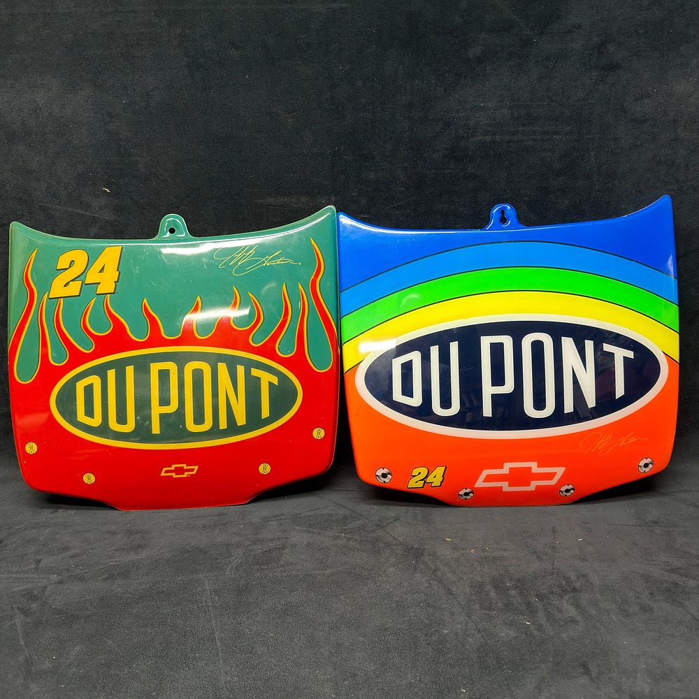 Lot 412: Pair Jeff Gordon DuPont NASCAR Hood Wall Displays Plastic