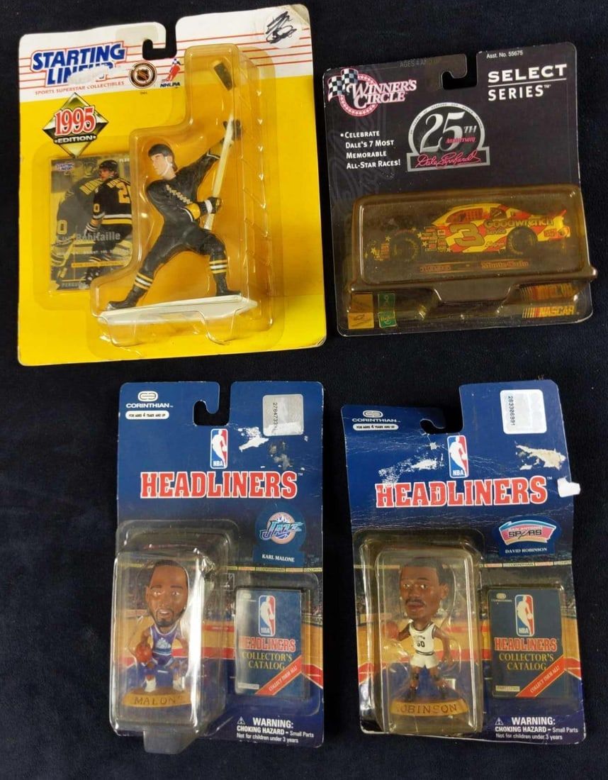 Lot 423: 4 Sports Figures Basketball Racing Hockey
