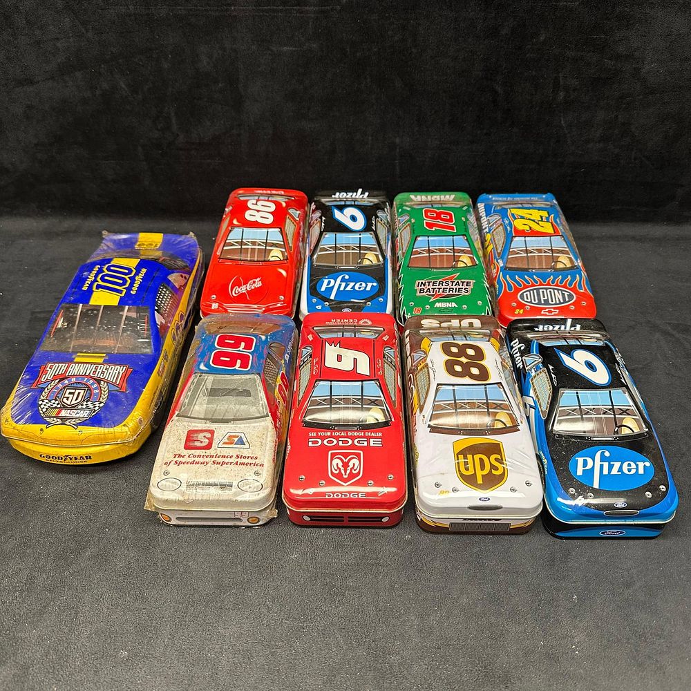 Lot 491: Lot of NASCAR Diecast Tin Cars Assorted Sponsors and Drivers