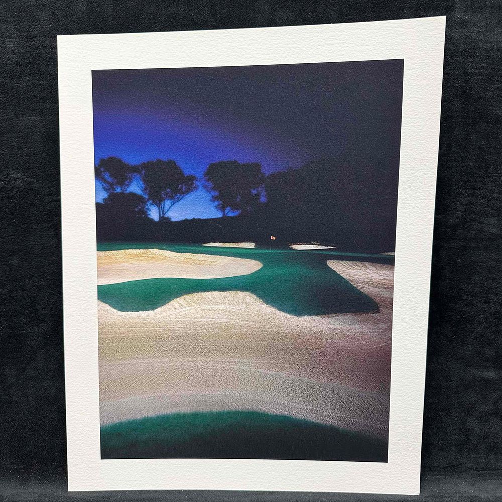 Lot 498: Fine Art Print Lithograph Golf Course Nightscape Bunker and Green Scene GC2