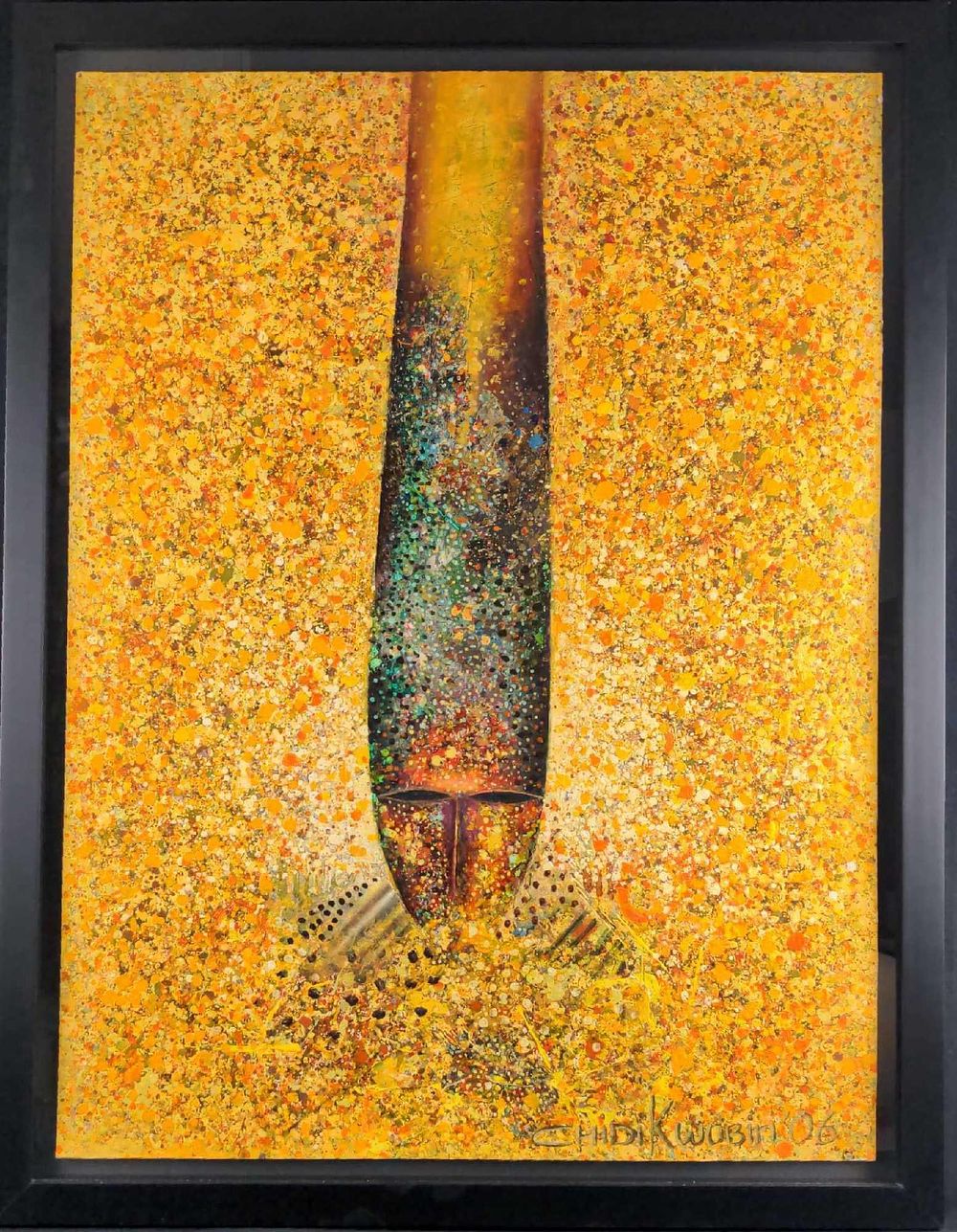 Lot 188: Chidi Kwubiri Original Framed Acrylic On Paper  X1